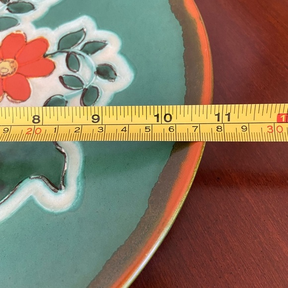 Vibrant Hand Painted Floral Plate Made in Germany Vintage MCM Folk Art - Picture 11 of 12